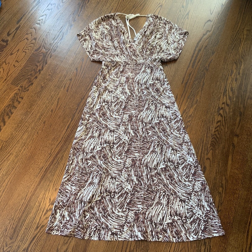 Rachel Comey Isarco Wrap Maxi Dress Brushstroke‎ Sz 2 Silk Drape Boho EUC